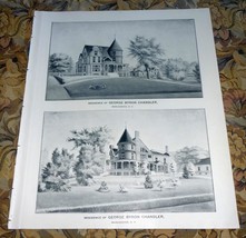 George Byron Chandler Residence - Manchester, New Hampshire Antique Print - £19.72 GBP