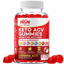 Nutri Nation Keto ACV Gummies 1000mg with BHB Salts as mentioned by Kell... - $34.99