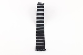 Vintage 50s Rockabilly Striped Color Block Silk Fringed Square Neck Tie USA - $34.60