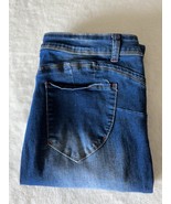 Women’s Skinny Jeans Dark Wash With Distressing And Functional Pockets S... - $335.52 MXN