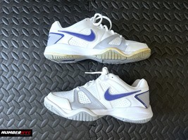 RARE Nike City Court 7 Tennis 488327-100 Low White Blue Leather Trainers Size 6Y - £55.72 GBP
