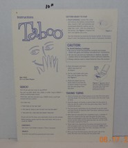 2000 Hasbro Taboo Board game Replacement Instructions Piece Part - $4.83