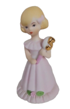 Vintage Enesco Growing Up Birthday Girls Blonde Age 5 Porcelain Figurine... - $6.99