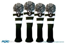Tour 1 3 5 X Driver Fairway Wood Green &amp; White Golf Headcover Knit Pom Cover - £841.61 GBP