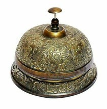 Vintage Brass Ornate Hotel Front Desk Bell Antique Sale Service Counter Bell new - £40.62 GBP