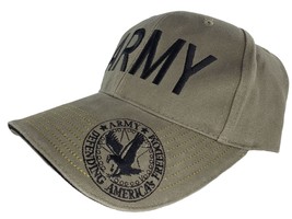 Army Defending America&#39;s Freedom Hat Cap Rothco Adjustable Green - £17.57 GBP
