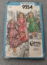 Simplicity Cinderella Girls Dress Sewing Pattern 9354 Vintage 1979 Size 4 - $4.74