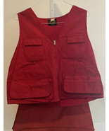 Vtg Saf-T-Bak Hunting Shotgun Shell Cargo Pocket Vest Red Collection Pouch - $616.51 MXN