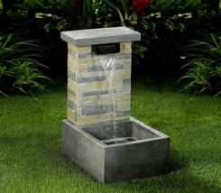 Jeco FCL152 Stone Finish Water Fall Fountain with LED Light - £213.01 GBP