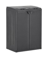 vidaXL Trash Bin with 2 Doors Black 25.6&quot;x17.7&quot;x34.6&quot; PP - €163,34 EUR