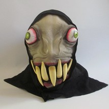 Ghoul Full Face Monster Mask Bulging Eyes Teeth With Black Fabric Cloth Hood - £21.90 GBP