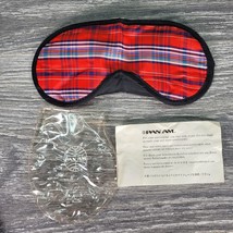 Vintage 1970&#39;s Pan Am Airlines Red Plaid Eye Shade Sleep Mask Aviation Plane Eye - $5.94