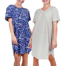 N Natori 2 Pack Sleepshirt Purple Floral &amp; Gray Solid  Women&#39;s Sz S-M NWT - $400.94 MXN