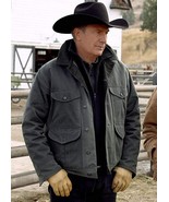 Kevin Costner Yellowstone Black Season 5 Black Cotton Jacket - £73.91 GBP