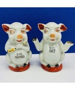 Salt Pepper shakers Pigs I&#39;m piglet hogs Japan vintage mcm porcelain vtg... - £15.73 GBP