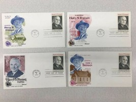 4 Harry S. Truman First Day of Issue stamp covers 1973 envelopes 33rd president - $19.99