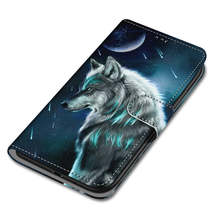 Anymob Samsung Werewolf Cute Animal Painted Leather Phone Case Flip Wallet - £22.85 GBP