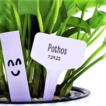 White T-Shaped Plant Labels Garden Row Marker Seed Stake Reusable Waterproof - £4.74 GBP