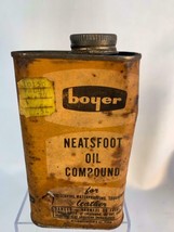 Vintage Boyer Neatsfoot Oil Can Compound Paper Label Evanston IL - £7.11 GBP