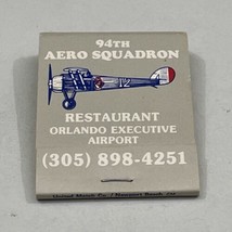 Vintage Matchbook  Cover 94th Aero Squadron  Restaurant Orlando Exec Airport gmg - £9.89 GBP