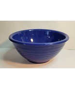 USA Pottery Blue 8&quot; Mixing Bowl Ribbed - £22.75 GBP
