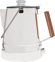 Camping Coffee Pot Stainless Steel For Outdoors Stovetop 14 CUP NEW - £58.59 GBP