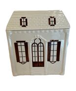 Vintage Mancer House Ceramic Cookie Jar White w/ Brown Italy - $61.53 CAD