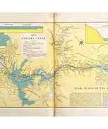 Panama Canal Map Lithograph 1909 Hammond Transportation Final Plans LGADMap - $40.98