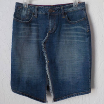 Bongo Y2K Blue Denim Jeans Skirt Frayed Open Hem Women Teens size 9 - £14.46 GBP