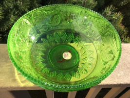 Duncan Miller Sandwich Lime Green Salad Bowl Colony Glass For Montgomery Wards - £42.54 GBP