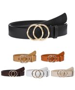 NBLYOS Women Faux Leather Belt Gold Buckle Khaki Size XXL - €9,22 EUR