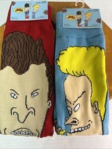 MTV 2 Pair Beavis &amp; Butt Head Men’s Crew Socks 6-12 Men’s NWT Mike Judge - €10,79 EUR