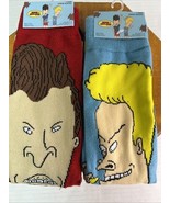 MTV 2 Pair Beavis &amp; Butt Head Men’s Crew Socks 6-12 Men’s NWT Mike Judge - €10,79 EUR