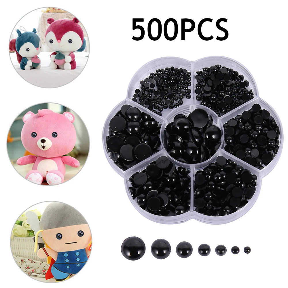 500Pcs Doll Making Eyes 3-12mm Reusable Plastic Button Crafts Safety Eyes for - £10.54 GBP