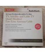 Radio Shack 50 Feet RG-6/QS 75 Ohm Low-Loss Antenna Cable White 15-1558  - $16.50