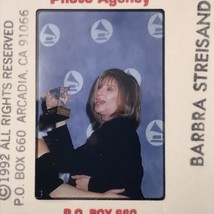 Vintage 1992 Barbara Streisand w/ Award Celebrity Color Photo Transparency Slide - £7.60 GBP