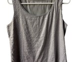 Coldwater Creek Tank Top Size Medium Gray Sequined Front Lined Stretch P... - $9.41