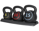 Pro 3-Piece Kettlebell Set Fitness Strength Training Exercise With Base ... - £50.31 GBP