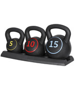 Pro 3-Piece Kettlebell Set Fitness Strength Training Exercise With Base ... - £50.40 GBP