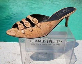 Donald Pliner Couture Gator Leather Shoe New Sandal 3 Strap Buckles $295 NIB Sz5 - £92.79 GBP