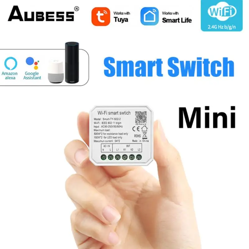 House Home Aubess 1/2 Gang DIY WiFi Dimmer Module Smart Life/Tuya APP Remote 2 W - £25.81 GBP