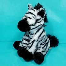 Zebra Stuffed Zoo Animal Plush Black White Striped 11&quot; Soft Black Tail S... - $17.81