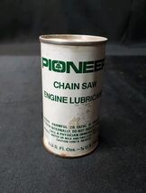 Original 1960s 1970s Pioneer Chainsaw Oil Metal Can 6 OZ USA New Old Stock  - $19.42