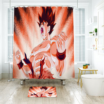 Dragon Ball Z Shower Curtain Bath Mat Bathroom Waterproof Decorative - £18.07 GBP+