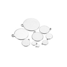 Stainless Steel Jewelry Pendant Blank Round Disc DIY Logo Glue on Stamp ... - $61.02 MXN+