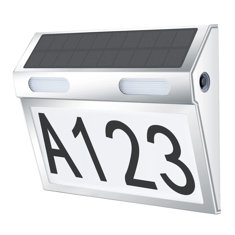 LED Solar House Number Light with Letter and Number Motion Sensor Address Sign L - £245.56 GBP