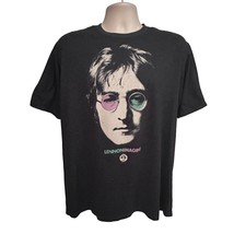 John Lennon Imagine Peace Beatles Charcoal Gray Graphic T-Shirt Large Cotton - £15.56 GBP