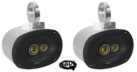 (2) kicker CSC693 6x9&quot; 360 Degree Swivel Chrome Wakeboard Tower Speakers - £351.61 GBP