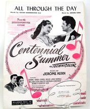 All Through the Day Sheet Music 1946 Centennial Summer Hammerstein 2nd K... - £7.77 GBP
