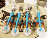 Southwest Chic Indian Turquoise Feather Flatware 1 Spoon Teaspoon Fork K... - $36.99